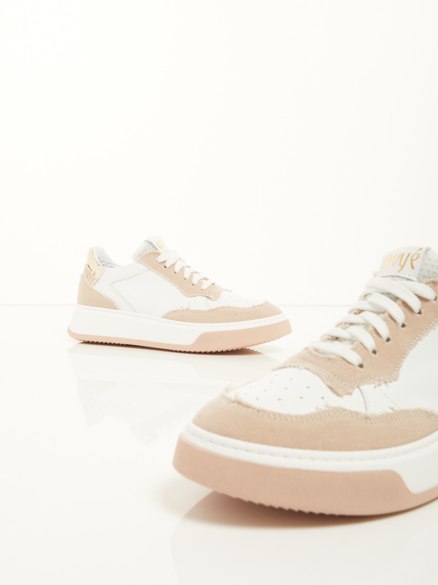 Sale Leather And Canvas Sneaker F0545554-0406